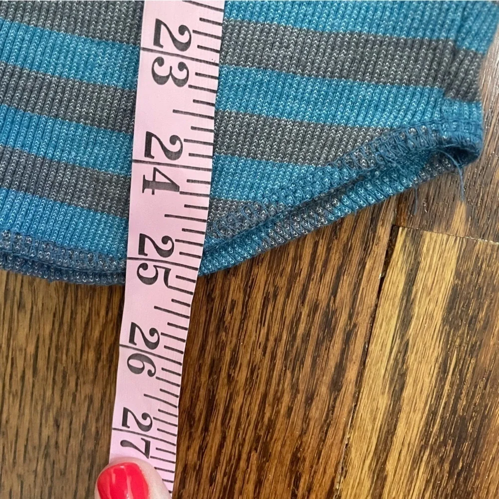 Gap Kids Boys Thermal Henley Blue Gray Striped Size XL (12)